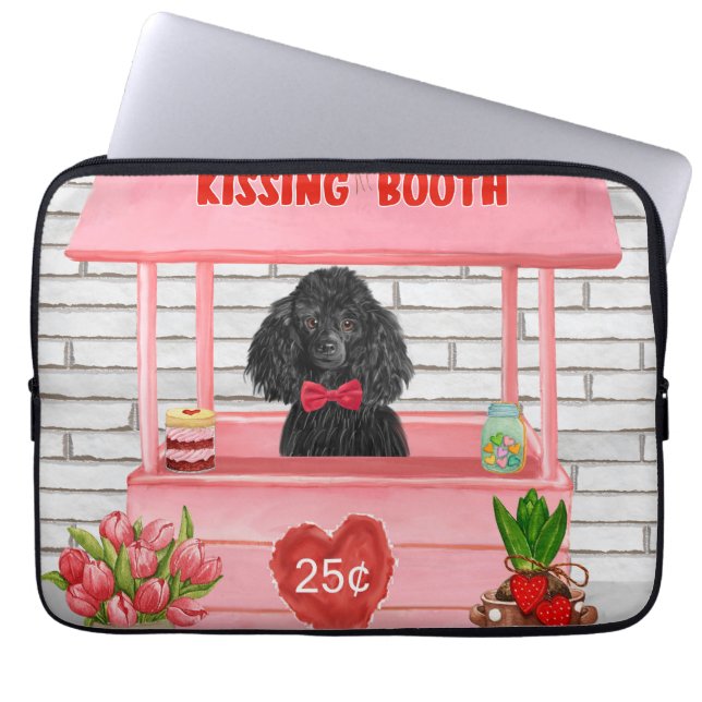 pudel Hund Valentindagen Kissing Booth Laptop Fodral (Framsidan)