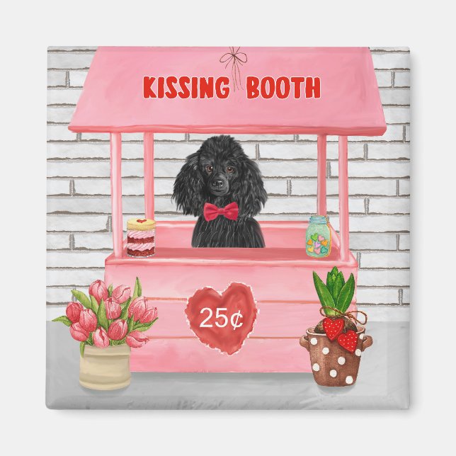 pudel Hund Valentindagen Kissing Booth Magnet (Framsidan)