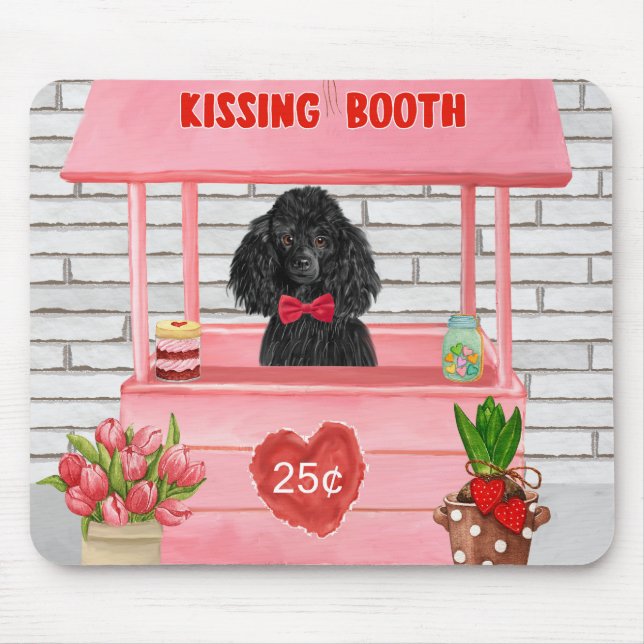 pudel Hund Valentindagen Kissing Booth Musmatta (Framsidan)