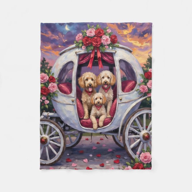 Pudel Hund Valentine Dag  Fleecefilt (Framsidan)