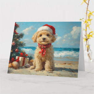 Pudel Hund - Vintage Beach Kort