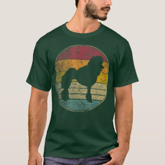 Pudel Hund Vintage Distress Retro 70 s 90-tal Gi T Shirt