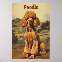 Pudel Hund Vintage Konst