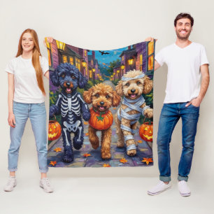 Pudel Hundar Busar eller Godis Halloween-kostymer Fleecefilt