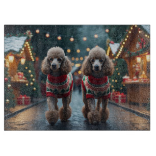 Pudel Hundar Jul Snö Högtid