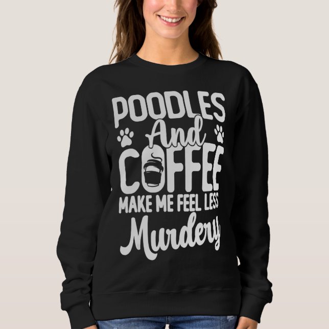 Pudel Hundar och kaffekort Pudel Hund Mamma T Shirt (Framsida)