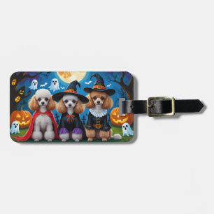 Pudel Hundar Pumpkin Halloween Funny Bagagebricka