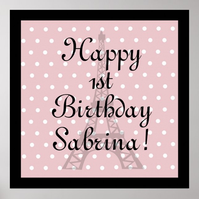 Pudel i Paris Rosa Poster (Framsidan)