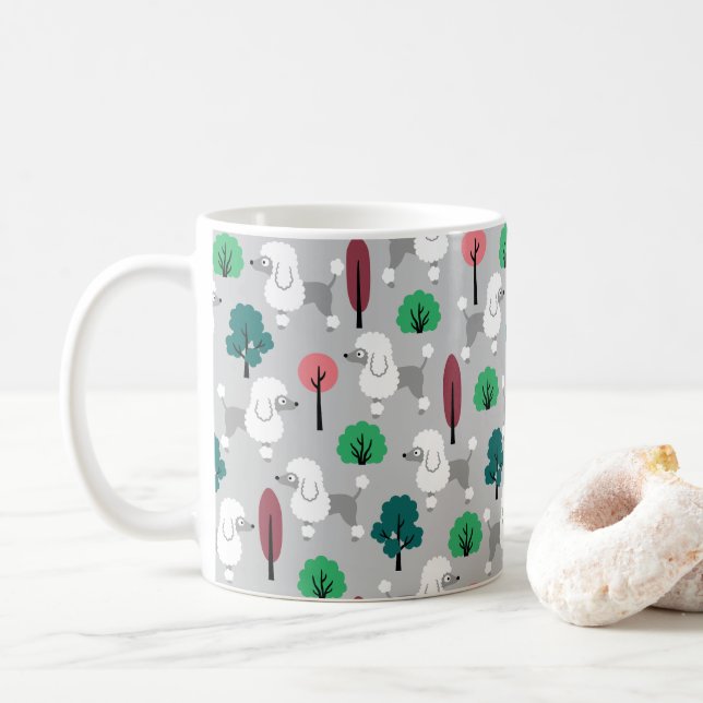 Pudel i parken kaffemugg (Med munk)