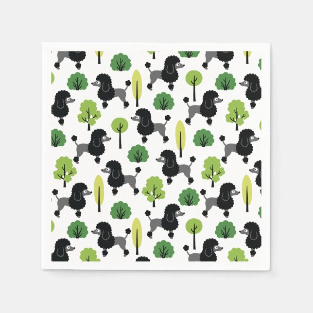 Pudel i parken pappersservett (Framsidan)