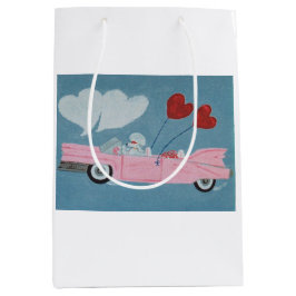 Pudel i rosa cabriolet