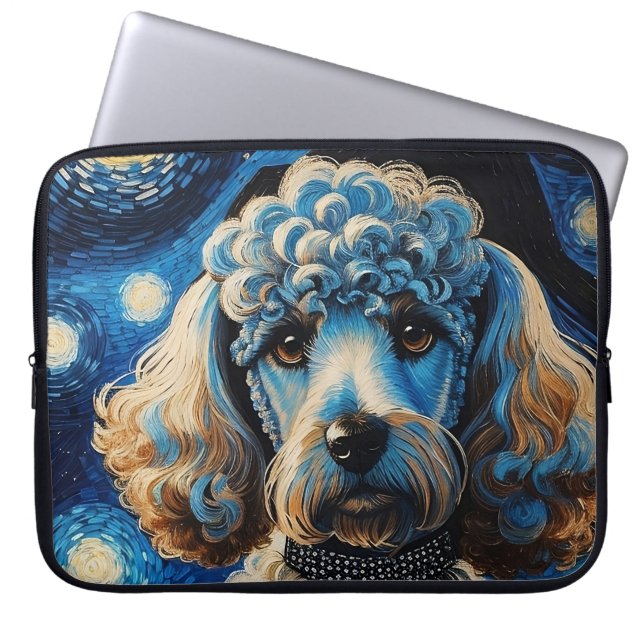 Pudel i Starry Night Laptop Fodral (Framsidan)