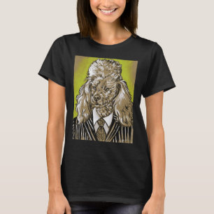 Pudel i Streck Bläck och akryl T Shirt