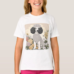 Pudel i Whimsical Flowers T Shirt