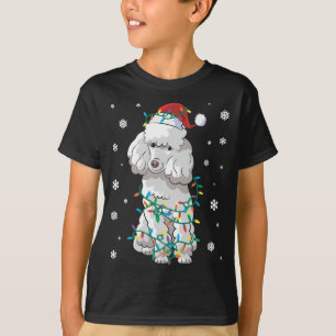 Pudel inkapslade i julklapp Ljus Hund T Shirt
