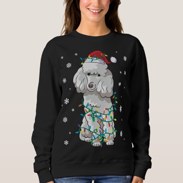 Pudel inkapslade i julklapp Ljus Hund T Shirt (Framsida)