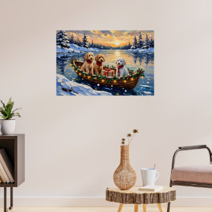 Pudel jul båt högtid poster