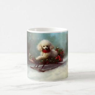 Pudel jul i snö kaffemugg