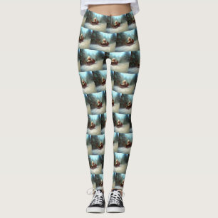 Pudel jul i snö leggings
