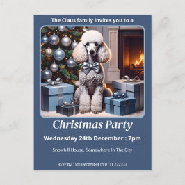 Pudel jul inbjudan vykort