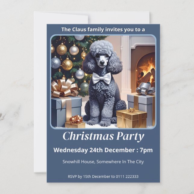 Pudel jul inbjudningar (Framsida)