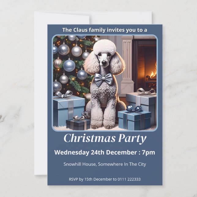 Pudel jul inbjudningar (Framsida)