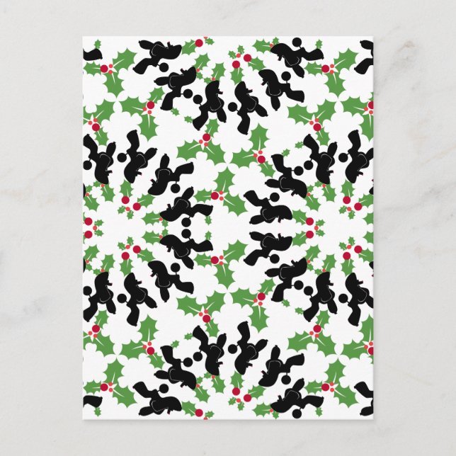 Pudel jul mönster helg vykort (Framsida)