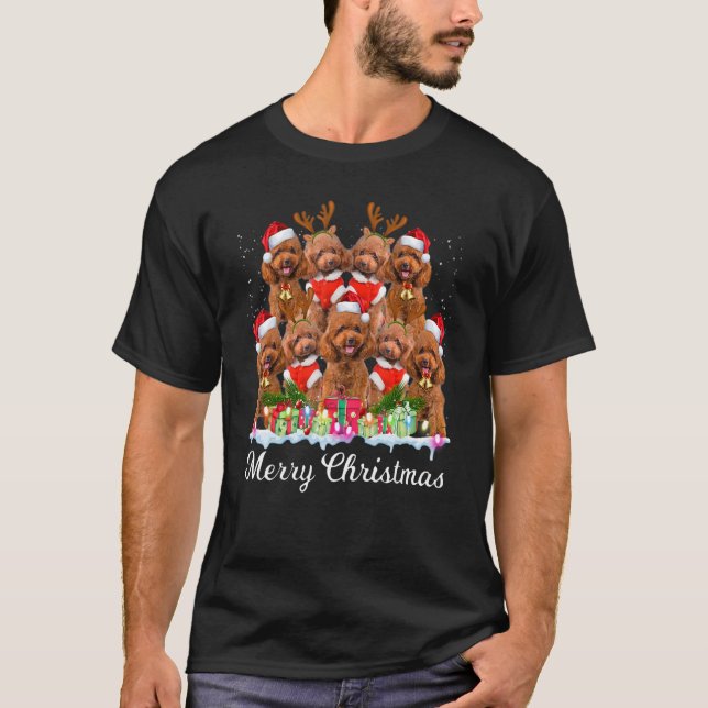 Pudel jul Pj kostym fest Pudel T Shirt (Framsida)