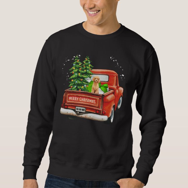 Pudel jul T- Lång Ärmad Tröja (Framsida)