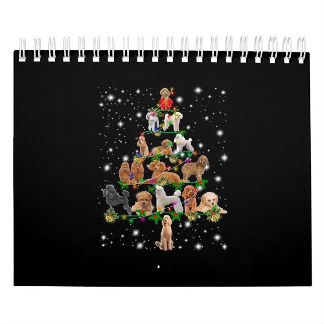 Pudel Julgran som omfattas av blixtljus Kalender (Omslag)