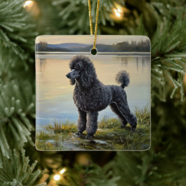 Pudel Julgransprydnad Keramik