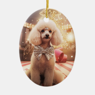 Pudel-julklump,hund-minnesgåva,hund älskare-gåva julgransprydnad keramik