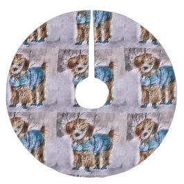 Pudel julkonst julgransmatta borstad polyester