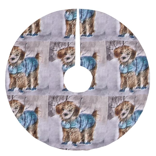 Pudel julkonst julgransmatta borstad polyester (Framsidan)