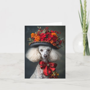 Pudel julkort Elegant viktoriansk hund Helgkort