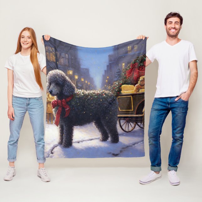 Pudel julsäsong fleecefilt (På plats)