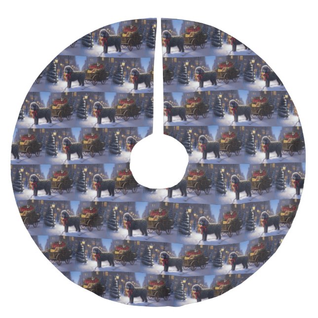 Pudel julsäsong julgransmatta borstad polyester (Framsidan)