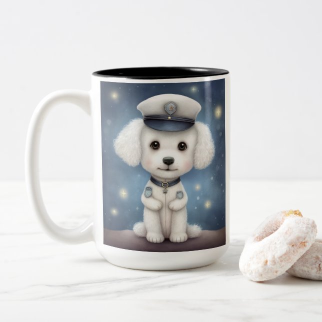 Pudel K9 Hero...Skydda och  Två-Tonad Mugg (Med munk)