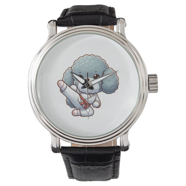 Pudel karate high kick martial artits armbandsur (Framsida)