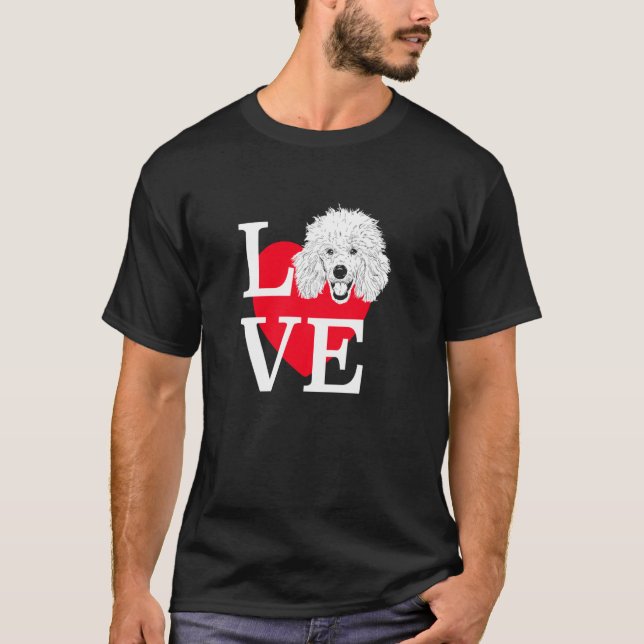 Pudel Kärlek Cute hjärta Pudel T Shirt (Framsida)