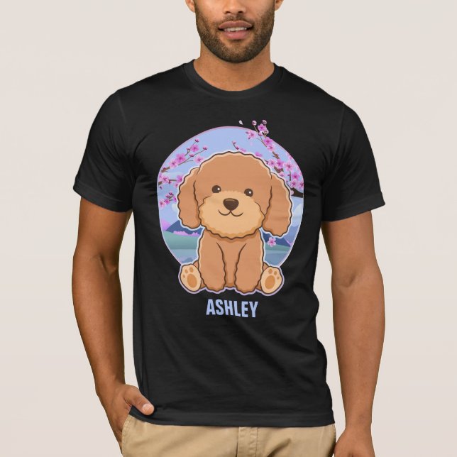 Pudel Kawaii Cute Gift Hund Pet T Shirt (Framsida)