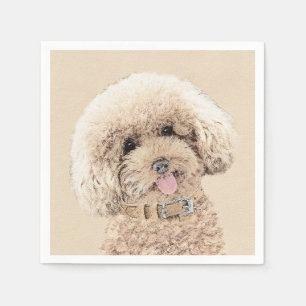 Pudel (Leksak, miniatyr) målning Original Hund Ar Pappersservett