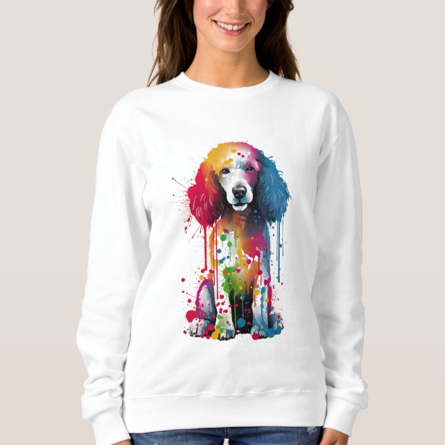 Pudel livlig och färgrik t shirt (Framsida)