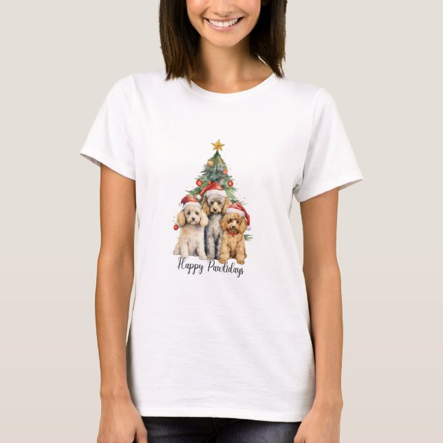 Pudel Lycklig Pawlidays T Shirt (Framsida)