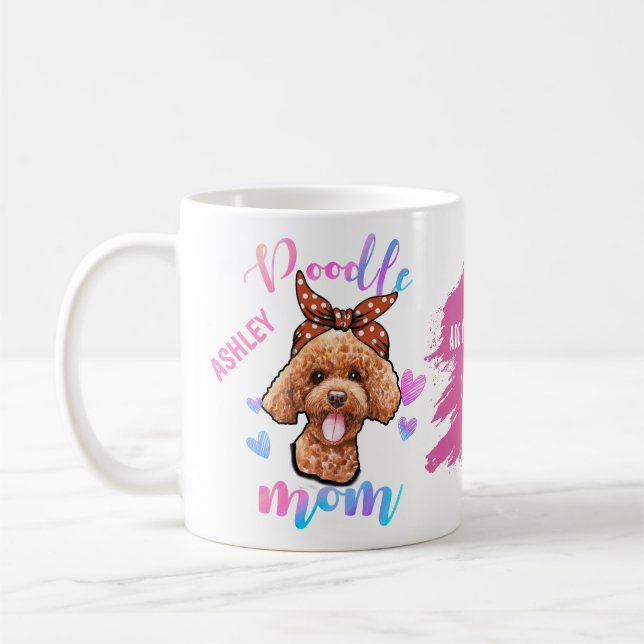 Pudel Mamma Akvarell Hund Mamma Kaffemugg (Vänster)