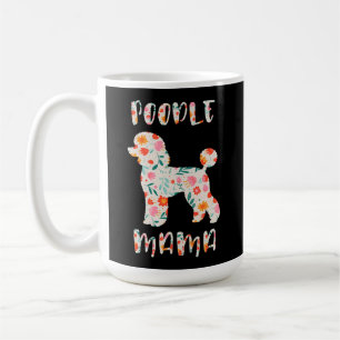 Pudel Mamma Blommig Hundälskare Kaffemugg