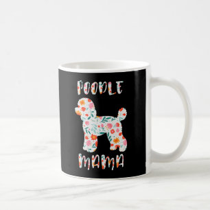 Pudel Mamma Blommig Hundälskare Kaffemugg