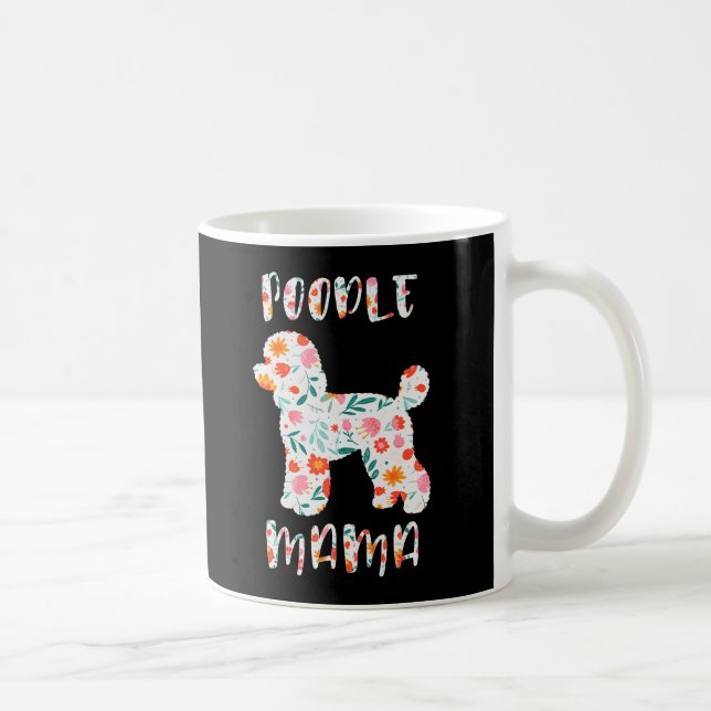 Pudel Mamma Blommig Hundälskare Kaffemugg (Höger)