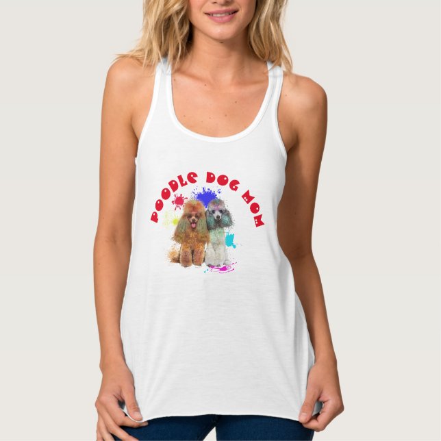 Pudel Mamma Hund älskare, bästa Hund Mamman Linne Med Racerback (Framsida)