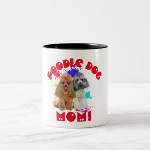 Pudel Mamma Hund älskare, bästa Hund Mamman Två-Tonad Mugg